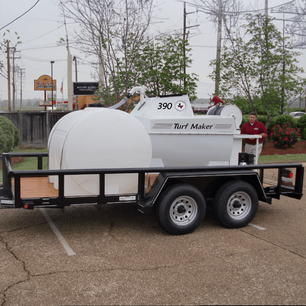 TurfMaker 390 hydroseeder with extra water tank