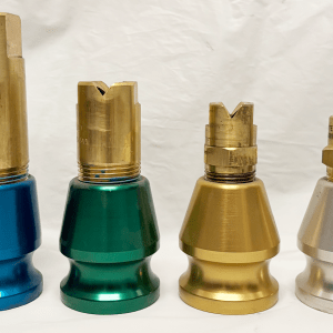 Hydroseeder nozzle set, all four TurfMaker NozzleCam nozzles