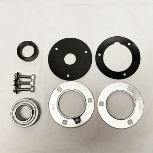 Hydroseeder pump bearing kits for the front and rear of the pump shaft